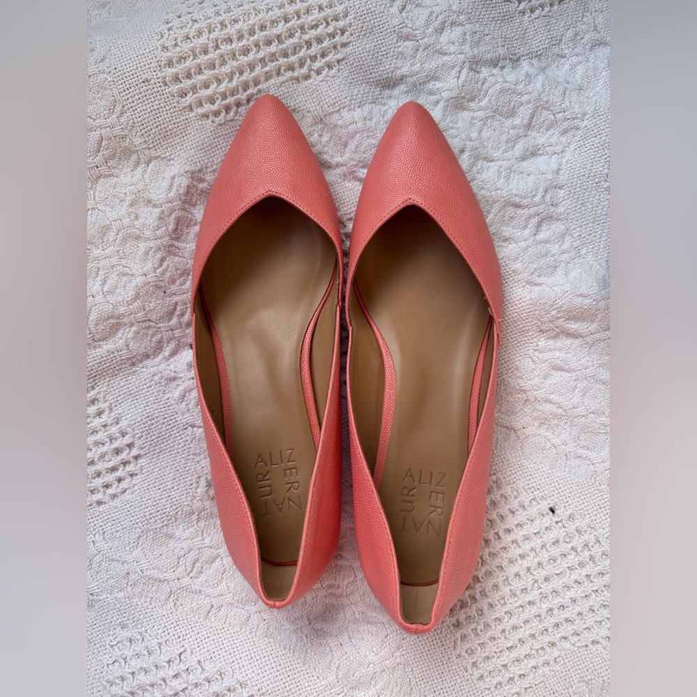 Naturalizer Havana Coral Peach Leather Flats | Size 7.5M